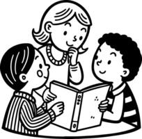 Children Engaged in Storytelling Together Enjoying Learning and Imagination vector