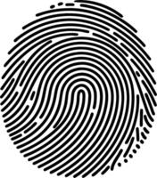 Stylized Black Line Fingerprint Design for Tattoos Logos and Graphics vector