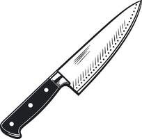 Detailed Chef Knife Illustration for Culinary Art and Design Projects vector