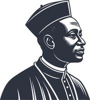 Elegant Portrait of a Distinguished Person in Traditional Attire for Unique Design Projects vector