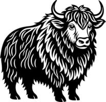 Detailed Illustration of a Highland Cow with Flowing Fur Ideal for Print and Design Projects vector