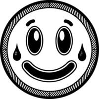 Happy Face with Tear Drops Emotional Expression for Fun Art Projects and Designs vector