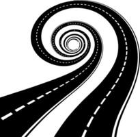 Swirling Spiral Road Design Suitable for Tattoo and Coloring Book Applications vector