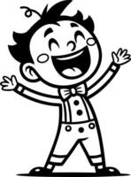 Joyful Cartoon Boy Character with Bowtie and Playful Expression for Kids Design Projects vector