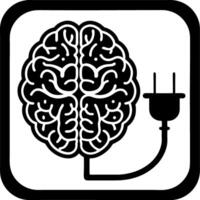 Creative Brain with Plug Symbolizing Innovative Ideas and Connectivity for Technology Themes vector