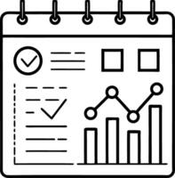 Business Calendar with Checkmarks and Graphs for Project Tracking and Scheduling vector