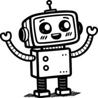Cheerful Cartoon Robot Character Design for Kids Activities and Coloring Projects vector