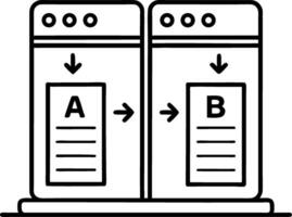 Data Comparison Illustration Featuring A and B Options for Analysis and Decision Making vector