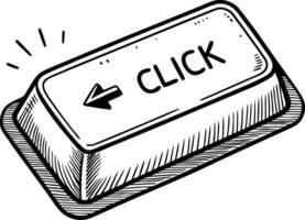 Retro Style Clicking Button for Web Navigation and Digital Design vector