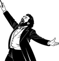 Opera Singer Expressing Passion in Formal Attire for Performance Artwork Design vector