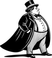 Elegant Vintage Gentleman in Top Hat and Tailcoat for Party Invitations and Event Decor vector