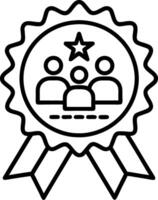 Professional Achievement Badge Featuring People in Circle with Star Design for Recognition Awards vector