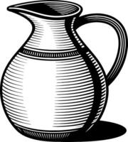 Vintage Line Drawing of Elegant Pitcher with Intricate Detailing Perfect for Crafts and Gifts vector