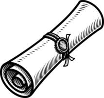 Vintage Scroll with Wax Seal Decorative Element for Certificate or Award Design vector