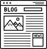 Blog Website Layout with Mountains and Text Content for Digital Marketing Projects vector