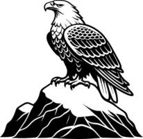Majestic Eagle Perched on Mountain Peak Symbol of Freedom and Strength for Graphic Design vector