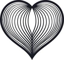 Intricate Linear Heart Pattern Design for Tattoo Art and Coloring Pages vector