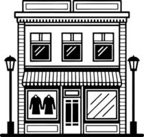 Charming Clothing Store Front Illustration with Windows and Display Mannequins for Design Projects vector