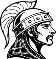 Gladiator Warrior Helmet Profile Illustration for Tattoo Design and Art Projects vector
