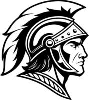 Spartan Warrior Helmet Silhouette for Tattoo Design and Graphic Applications vector