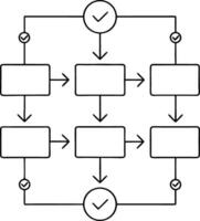 Flowchart Diagram for Process Visualization and Workflow Management vector