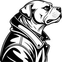 Stylized Dog in Leather Jacket Graphic Design for Tattoo and Apparel vector