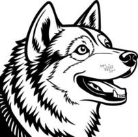 Detailed Wolf Head Illustration for Tattoo Design and Coloring Book Art vector