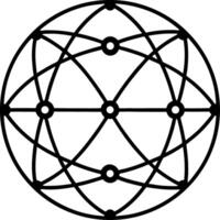 Geometric Network Design with Intersecting Circles for Modern Art and Educational Resources vector
