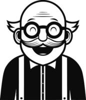 Cheerful Grandfather Character Design for Fun Illustrations and Creative Projects vector