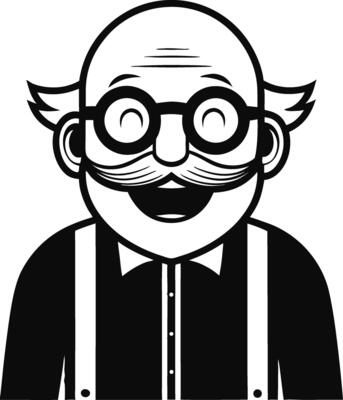 Cheerful Grandfather Character Design for Fun Illustrations and Creative Projects