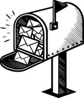 Vintage Style Mailbox Overflowing with Letters and Envelopes Ideal for Creative Projects vector