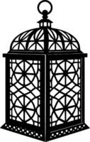 Decorative Vintage Lantern with Intricate Geometric Patterns for Elegant Home Decor and Crafting vector