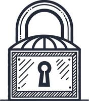 Elegant Padlock Design for Security Themes and Applications vector