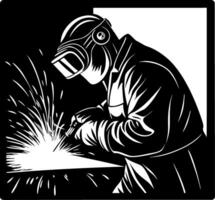 Welding Craftsman Creating Sparks in Action Symbolizing Skilled Labor and Craftsmanship vector