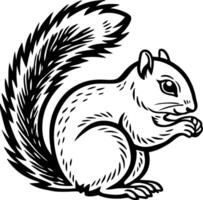Playful Squirrel Graphic Illustration for Nature Themes and Coloring Activities vector