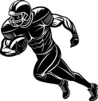 Dynamic Football Player Running with Ball in Action Pose for Sports Illustrations and Designs vector
