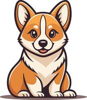 Cute Cartoon Corgi Dog Character Illustration for Pet Lovers and Design Projects vector