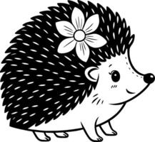 Cute Hedgehog Illustration with Flower Perfect for Childrens Coloring Books and Crafts vector