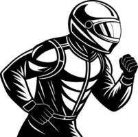Dynamic Racing Suit Character in Action Running Pose Perfect for Fitness and Sports Themes vector