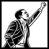 Powerful Protester Raising Fist in Advocacy for Equality Empowerment and Social Justice vector