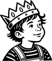 Cheerful Boy in Crown Smiling with Confidence Expressing Imagination and Playfulness vector