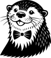 Cute Otter Character Wearing Bow Tie for Playful Illustrations and Fun Designs vector