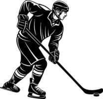 Dynamic Ice Hockey Player in Action Silhouette for Sports Branding and Merchandise Design vector
