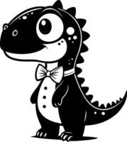 Cute Dinosaur Character in Tuxedo for Childrens Illustrations Coloring Books and Party Themes vector