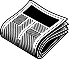 Illustration of a Newspaper with Open Pages for Print Media and Educational Use vector