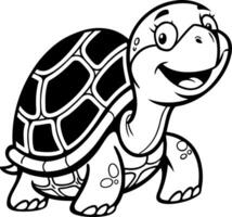Smiling Cartoon Turtle Fun Character for Kids Coloring Book and Creative Projects vector