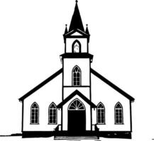 Traditional Gothic Church Outline Design for Creative Projects and Illustrations vector