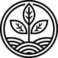 Stylized Green Leaf and Plant Growth Symbol with Circular Design for Eco-Friendly Projects vector