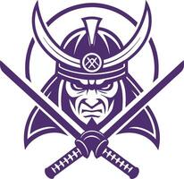 Fierce Samurai Warrior with Twin Swords Design for Tattoo and Graphic Applications vector