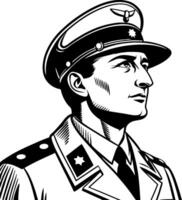 Military Officer Portrait in Classic Style for Historical Themes and Design Projects vector